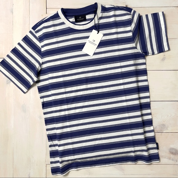 Scotch & Soda Amsterdam BLAUW and White Stripe Tee - Picture 4 of 13